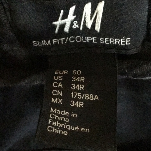 Men’s 34R Navy H & M Slim Fit Joggers - Picture 3 of 3